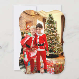 Gold Family Photo Merry Christmas Card