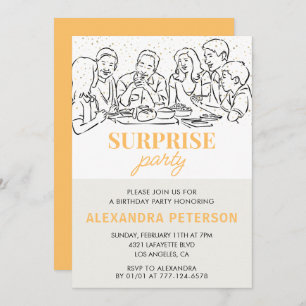  Gold Family Surprise party 48th birthday Invitation