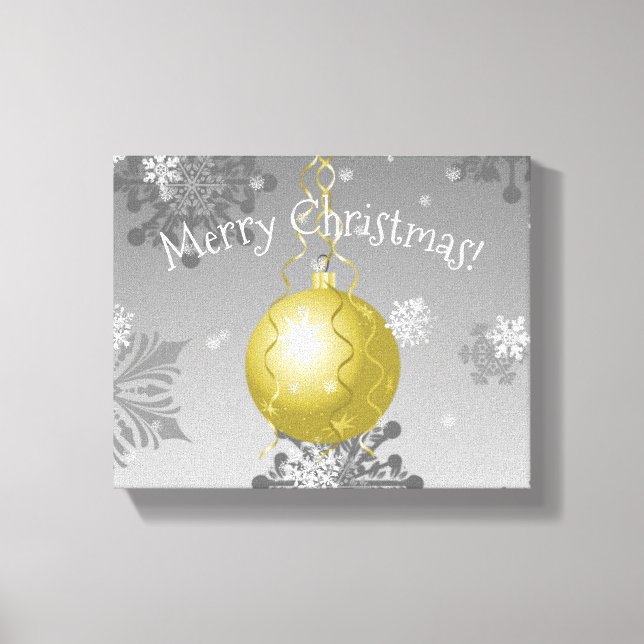 Gold Fancy Christmas Ornament Canvas Print (Front)