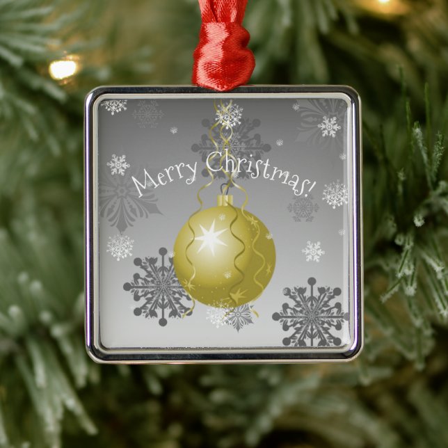 Gold Fancy Christmas Ornament Ceramic Ornament (Tree)