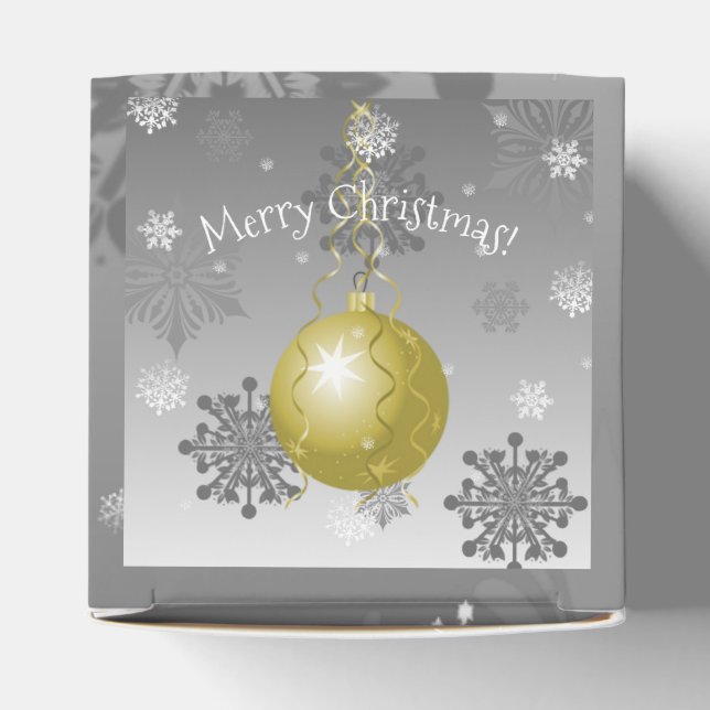 Gold Fancy Christmas Ornament Favour Box (Top)