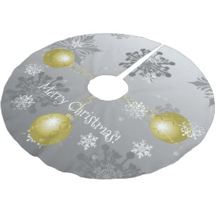 Gold Fancy Christmas Ornament Tree Skirt