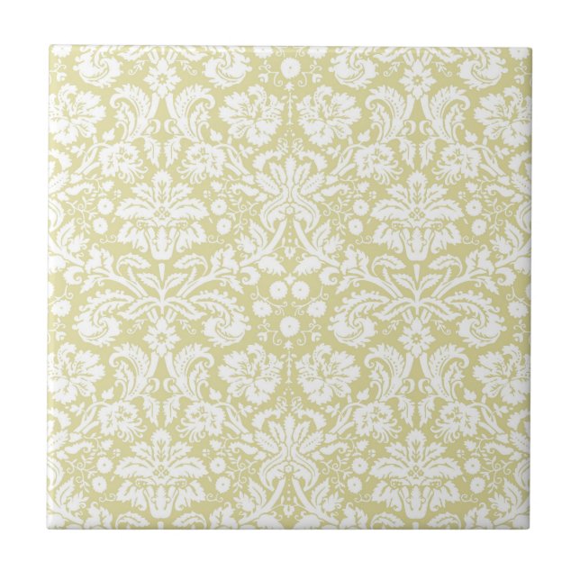 Gold fancy floral damask tile (Front)