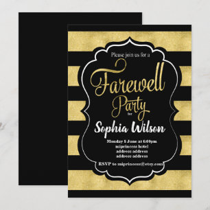 Gold Farewell Party invite