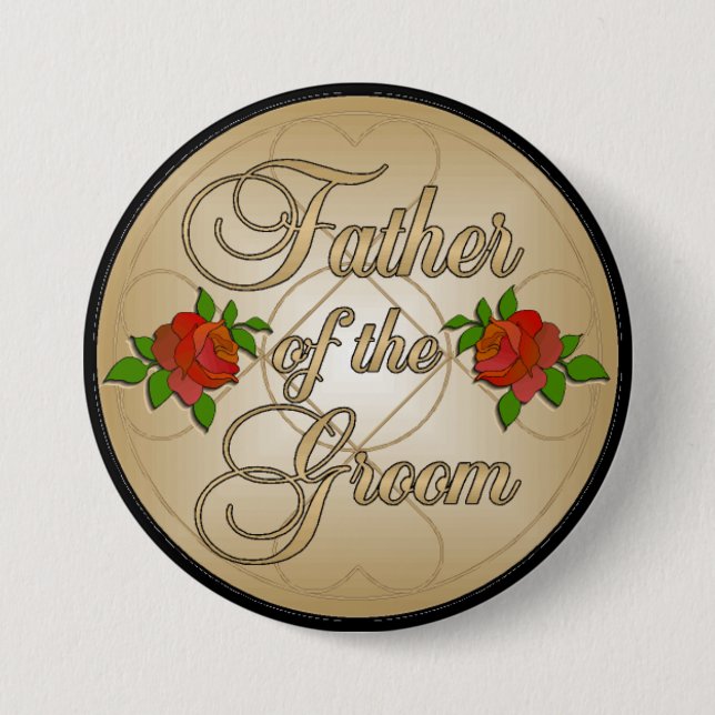 Gold Father of the Groom Button (Front)