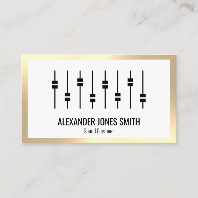 Gold Faux Audio Business Card (Front)