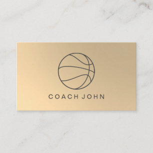 Gold Faux Basketball Coach Business Card