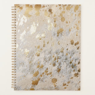 Gold Faux Cowhide Print Metallic Cowgirl Western Planner
