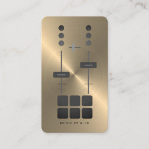 Gold Faux DJ Business Card