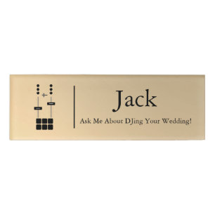 Gold Faux DJ Name Tag