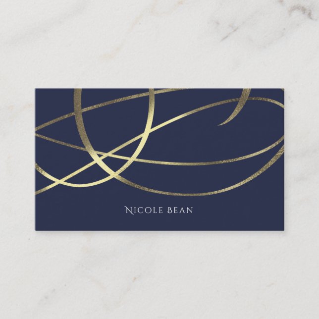 Gold Faux Foil & Any Colour Elegant Chic Glam Business Card (Front)