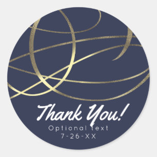 Gold Faux Foil Any Colour Wedding Favour Classic Round Sticker