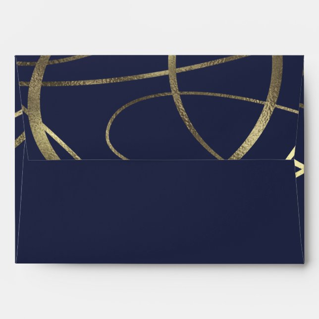 Gold Faux Foil Any Colour Wedding Invitation Envelopes (Back (Top Flap))