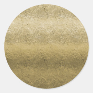 Gold Faux Foil Background Classic Round Sticker