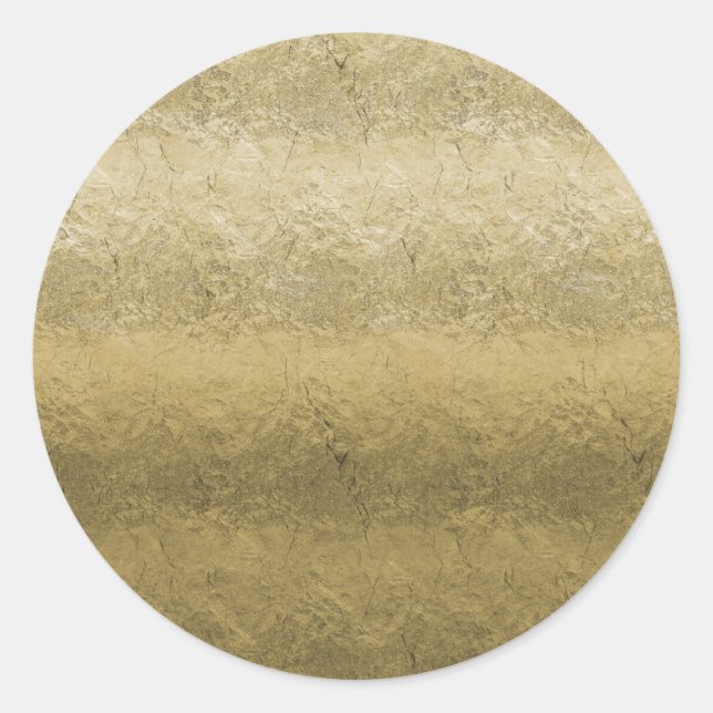Gold Faux Foil Background Classic Round Sticker (Front)