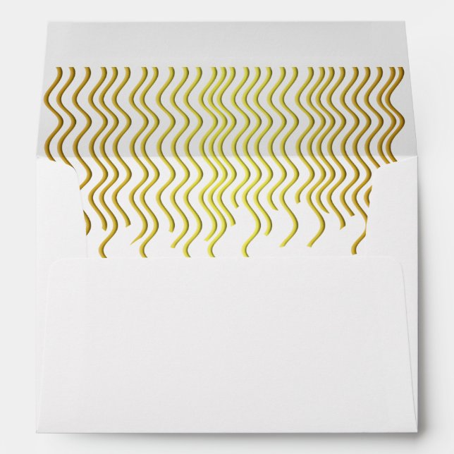 Gold Faux Foil glitter Curves for Wedding Envelopes (Back (Bottom))