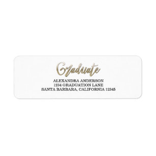 Gold Faux Foil Graduation Address Labels