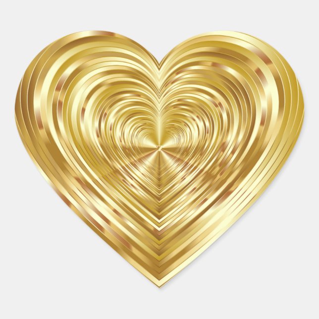GOLD Faux Foil Heart Stickers (Front)