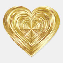 GOLD Faux Foil Heart Stickers