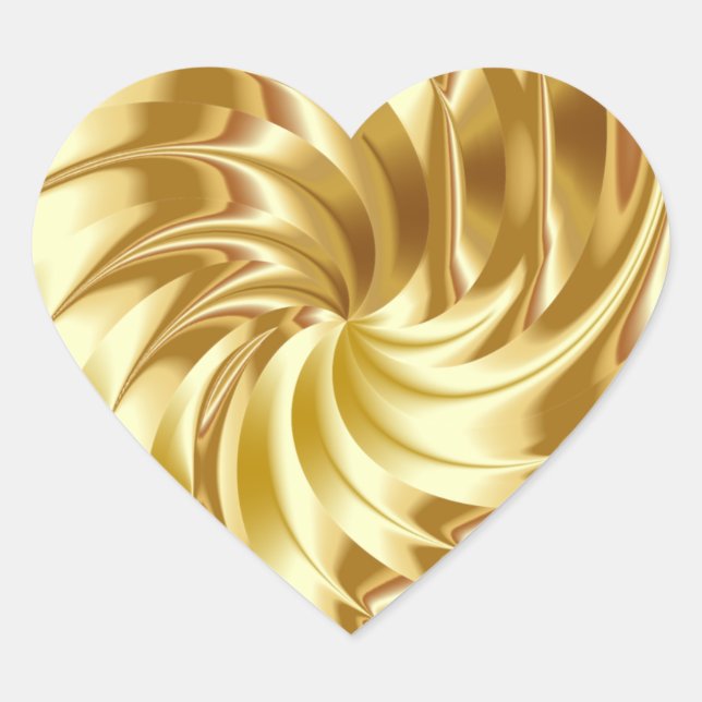 GOLD Faux Foil Heart Stickers (Front)