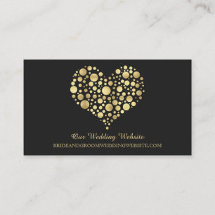 Gold Faux Foil Heart Wedding Website Card
