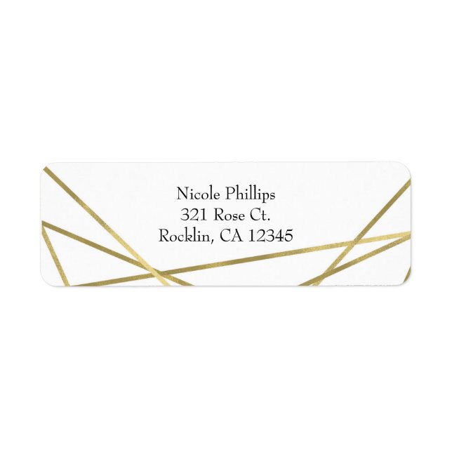 Gold Faux Foil Modern Geometric Glam Invitation (Front)