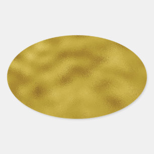 Gold faux foil oval sticker