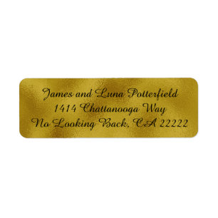 Gold faux foil Return Address Labels