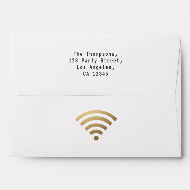 Gold Faux Foil Virtual Party Envelope (Back (Top Flap))
