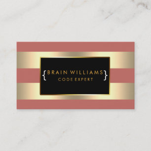 Gold Faux Foil Web Computer Professional Elegant Business Card
