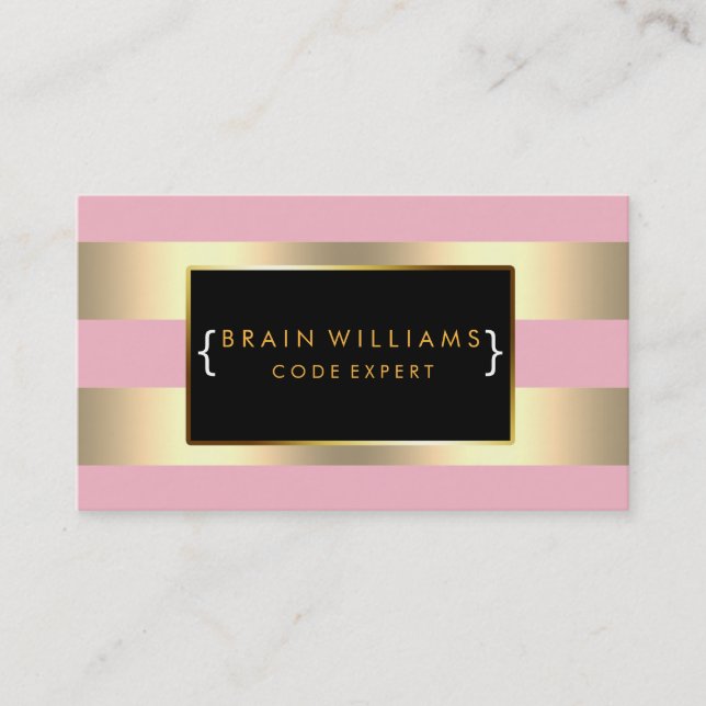 Gold Faux Foil Web Computer Professional Elegant Business Card (Front)