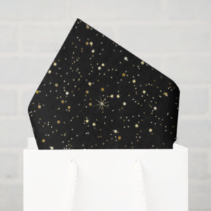 Gold faux glitter and sparkles tissue paper
