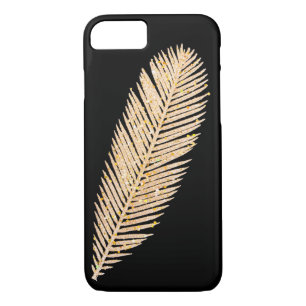 Gold Faux Glitter Feather iPhone 8/7 Case