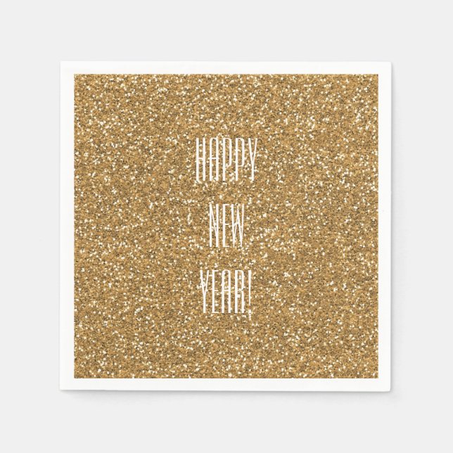 Gold Faux Glitter Napkin (Front)