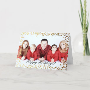 Gold Faux Glitter Ombre Bokeh Holidays Holiday Card