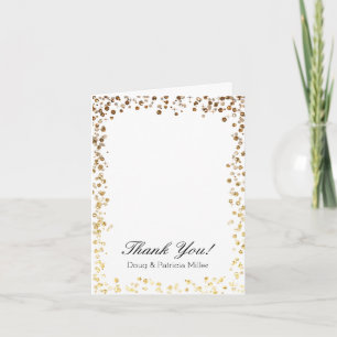 Gold Faux Glitter Ombre Bokeh Thank You
