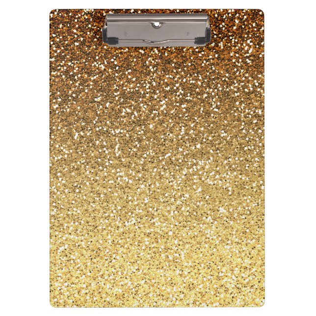 Gold Faux Glitter Ombre Clipboard (Front)
