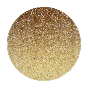Gold Faux Glitter Ombre Cutting Board