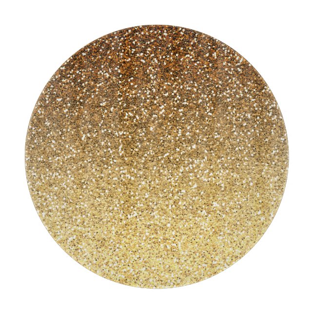 Gold Faux Glitter Ombre Cutting Board (Front)