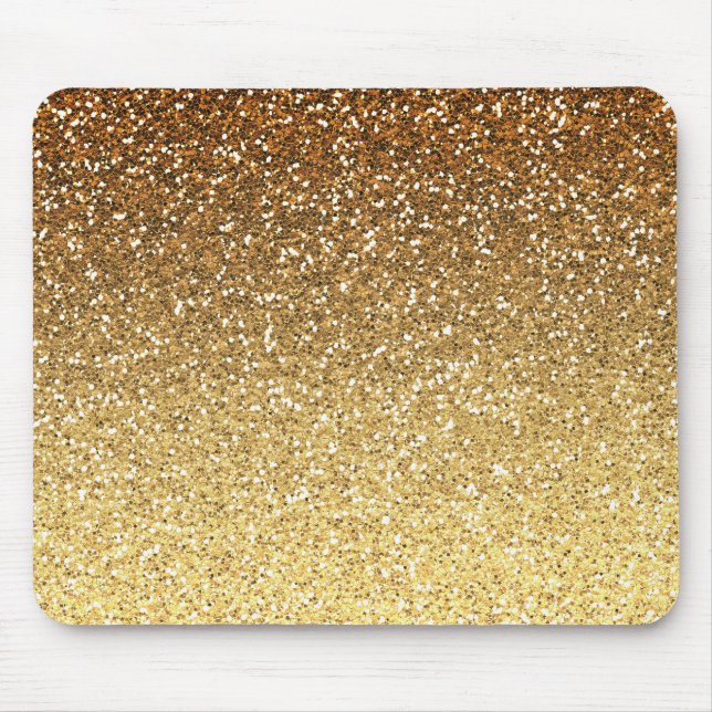 Gold Faux Glitter Ombre Mouse Mat (Front)