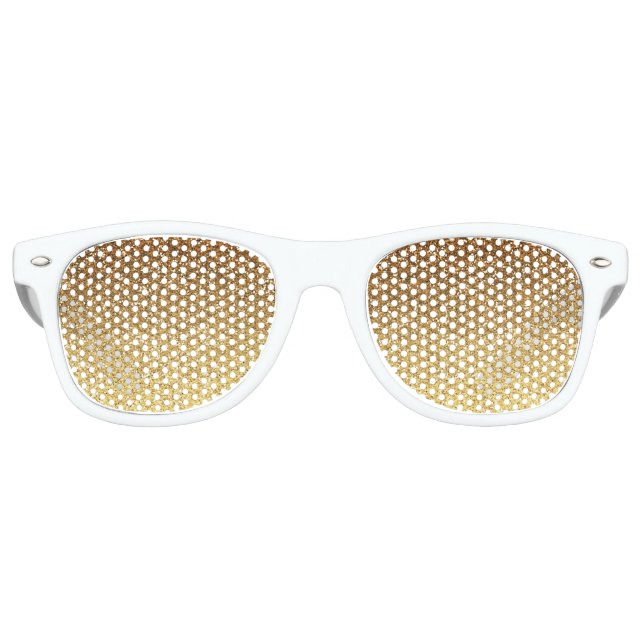 Gold Faux Glitter Ombre Retro Sunglasses (Front)