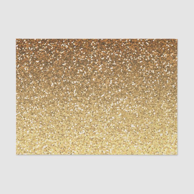 Gold Faux Glitter Ombre Tissue Paper (Front)