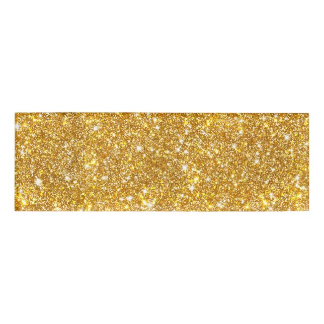 Gold Faux Glitter Pattern Modern Girly Name Tag (Front)
