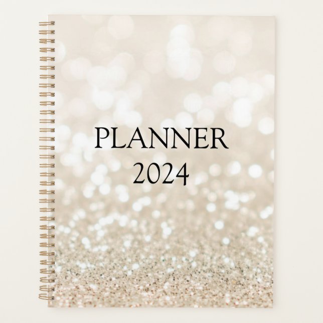 Gold faux glitter  planner (Front)