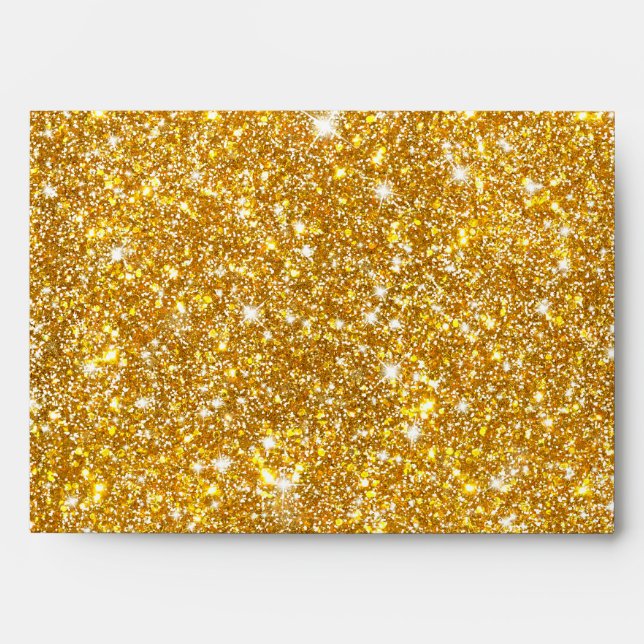 Gold Faux Glitter Shining Pattern Girly Envelopes (Front)