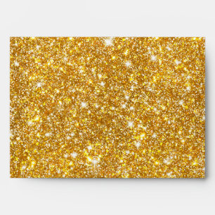 Gold Faux Glitter Shining Pattern Girly Envelopes