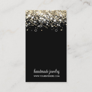 Gold Faux Glitter Signature Earring Display  Business Card