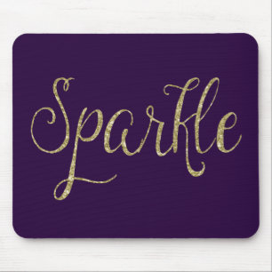 Gold Faux Glitter Sparkle Mouse Mat