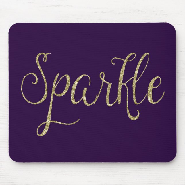 Gold Faux Glitter Sparkle Mouse Mat (Front)