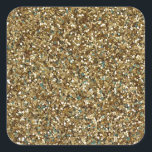 GOLD (faux) GLITTER Square Stickers<br><div class="desc">GOLD GLITTER PRODUCTS - Customise as you wish!  Add a title,  name,  etc.,  or change background colour on most products.

Questions? Regella@Rocketmail.com</div>